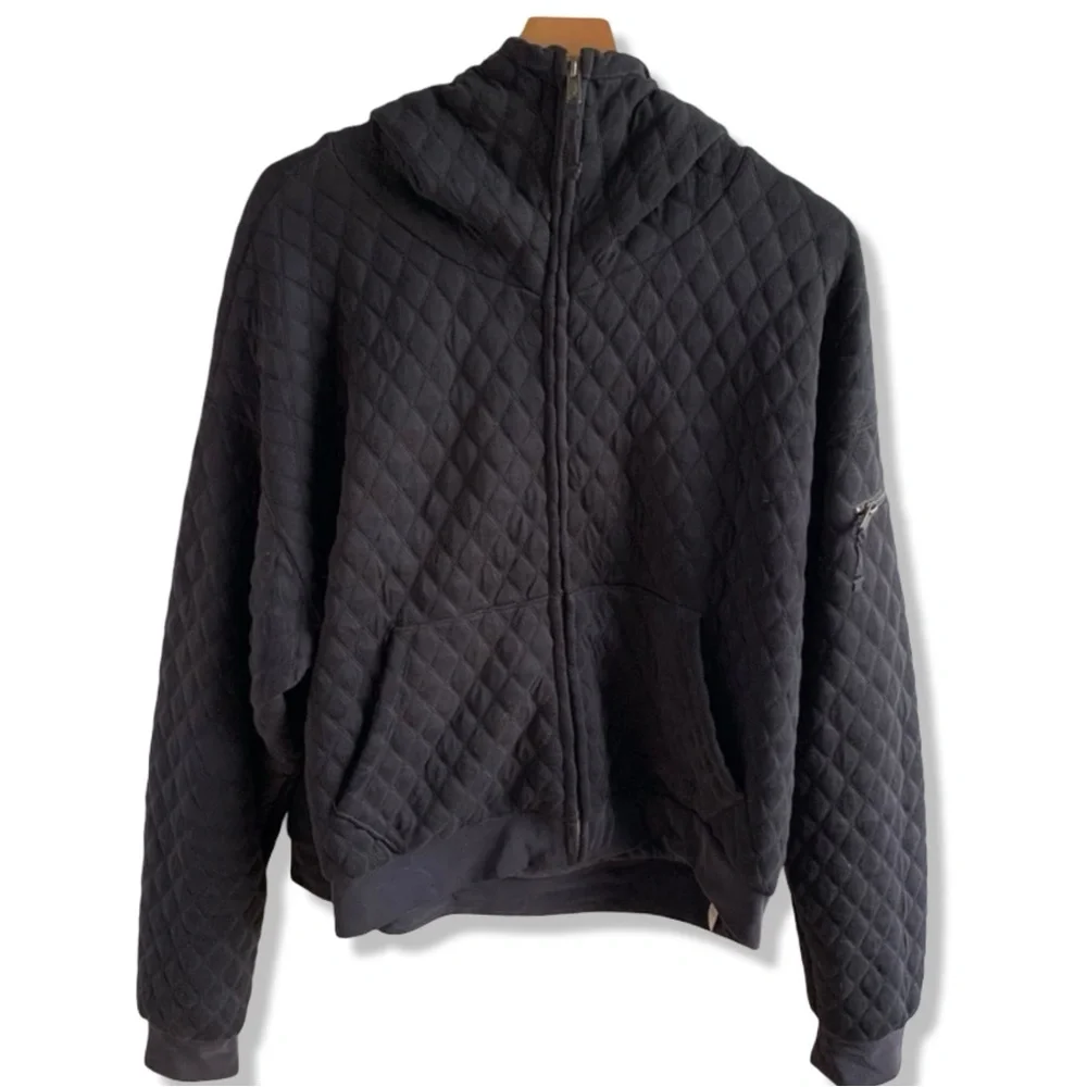 Free People Movement Oversized Quilted Hoodie Jacket Full Zip Dark Gray | Size M - Picture 9 of 16